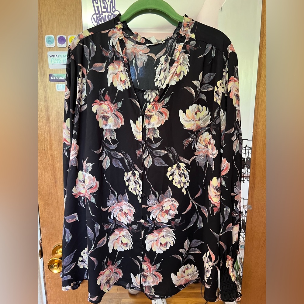 Black floral blouse from Maurice’s